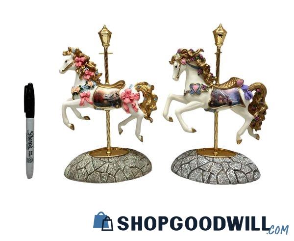 Thomas Kinkade Carousel Horses 2 Pc