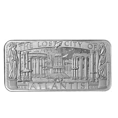 10 oz .999 Silver Pure Atlantis Design Bar