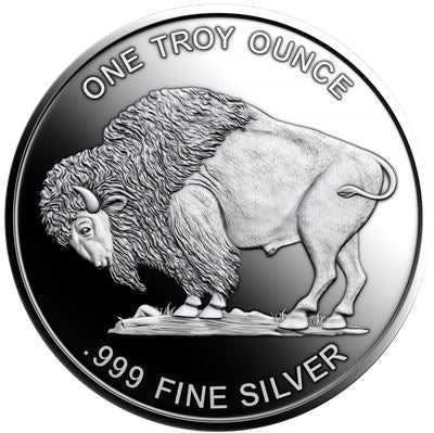 1 oz .999 Pure Silver Buffalo Round